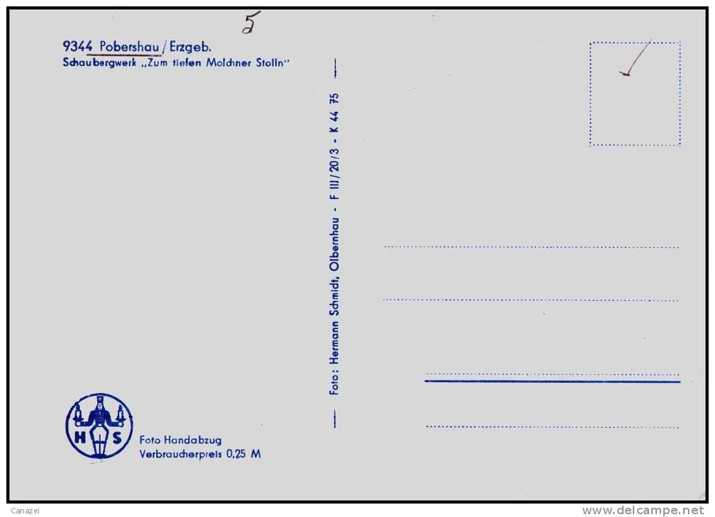 AK Pobershau, Schaubergwerk "Zum Tiefen Malchner Stolln", Ungelaufen, Verm 1975 - Marienberg