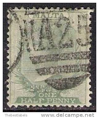 MALTA 1885 1/2d GREEN Nº 5 - Malte (...-1964)