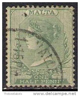 MALTA 1885 1/2d GREEN Nº 5 - Malte (...-1964)