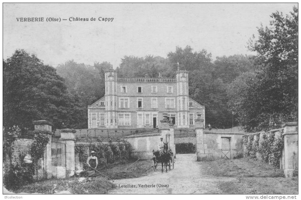 VERBERIE,Oise,chateau De Cappy,Attelage,jardinier, Près Rivecourt,Raray,Rhuis,Lon Gueil,Saintines,St Sauveur - - Verberie