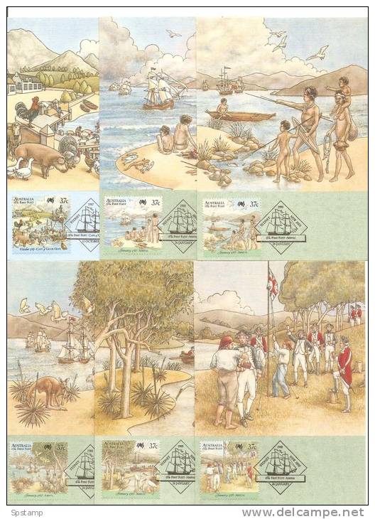 Australia 1987 1988 - First Fleet - Australia Post Special Card Set Of 21 Different - Storia Postale
