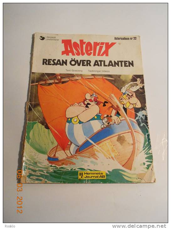 BD / ASTERIX  N° 22 RESAN OVER ATLANTEN / EDITION 1979 SUEDE - Skandinavische Sprachen
