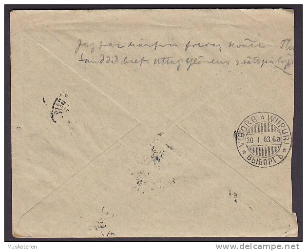 Finland ARTHUR GRANBERG Deluxe Ambulant Travelling Post Office Cancel No. 12 Cover 1903 To WIBORG (5 Scans) !! - Briefe U. Dokumente