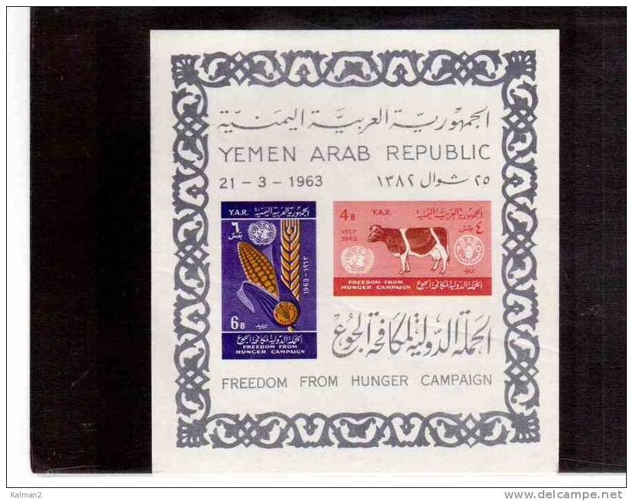 BF19  -   YEMEN ARAB REPUBLIC   -   BLOCCO FOGLIETTO  Y.T. Nr. 3  NUOVO**MNH - Against Starve