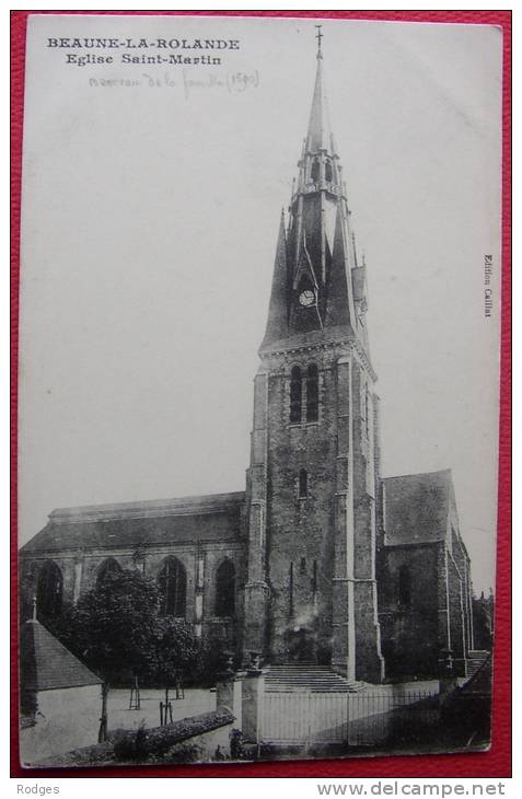 Dep 45 , Cpa BEAUNE La ROLANDE , Eglise Saint Martin (38) - Beaune-la-Rolande