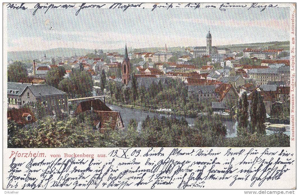 PFORZHEIM, Totalansicht Vom Buckenberg, Stempel: Pforzheim 14.10.1903 Nach Rapallo - Pforzheim