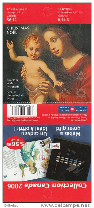 Canada #BK336 Pane Of 12 51c Madonna And Child - Christmas - Cuadernillos Completos