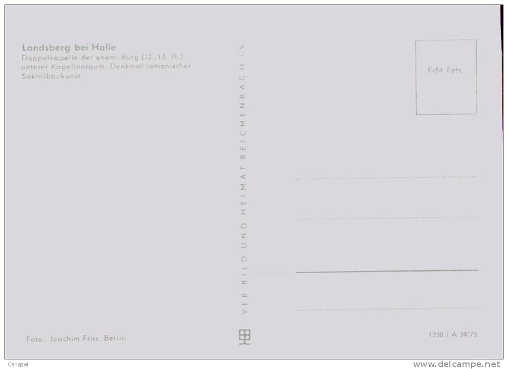 AK Landsberg Bei Halle, Doppelkapelle Der Ehem. Burg, Ung, 1975 - Halle (Saale)
