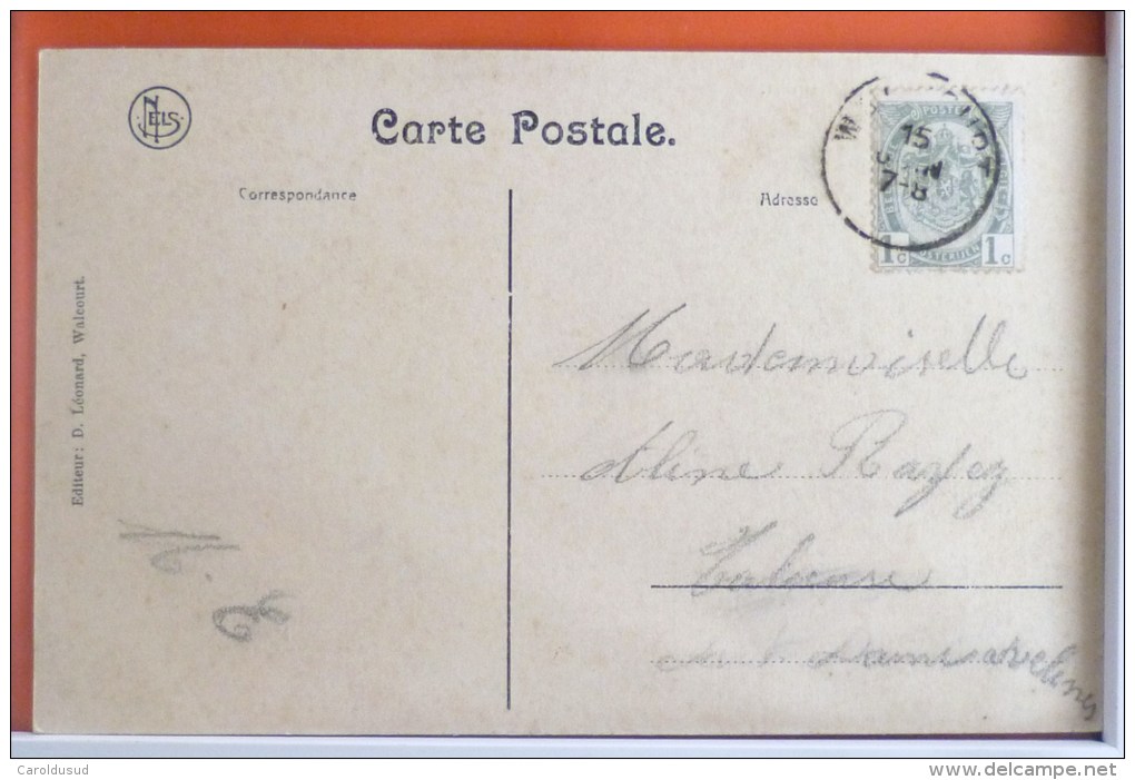 Cpa WALCOURT Les Quairelles MAISON RUE Edition D. LEONARD Voyagé 1915 Timbre Cachet  POSTE - Walcourt