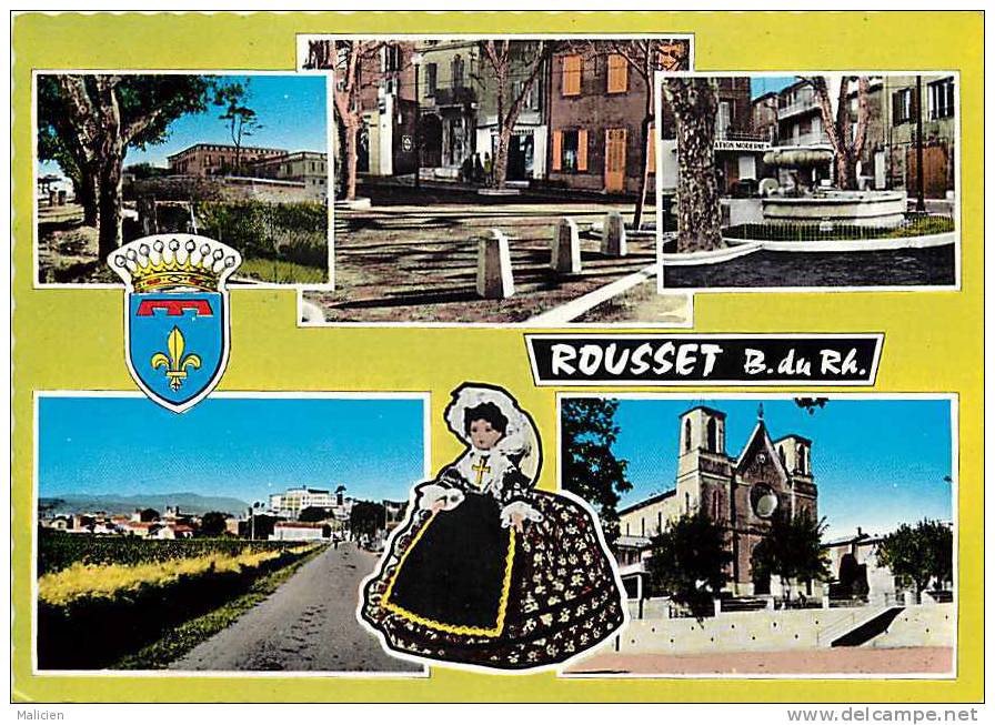 Bouches Du Rhone  -ref Gd Format -ref A09- Rousset - Carte Multivues - Carte Bon Etat  - - Rousset