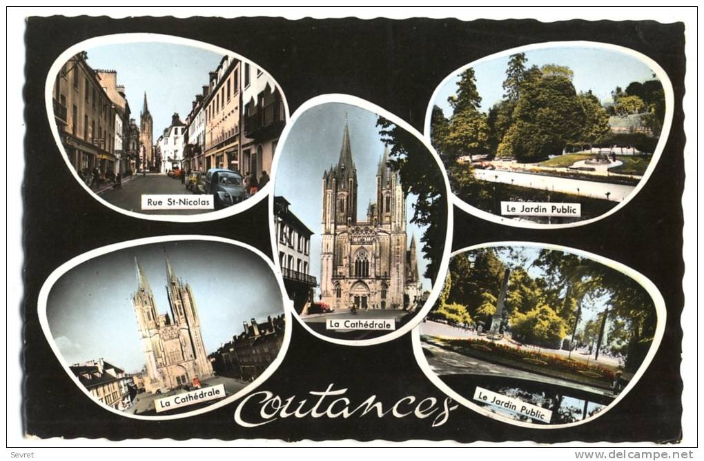 COUTANCES. - Vues Multiples.  CPSM 9x14 - Coutances