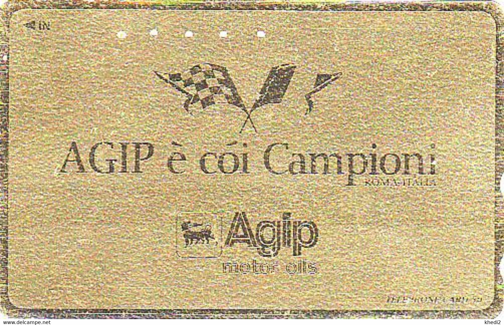 Télécarte DOREE JAPON / 110-016 - Essence & Huile AGIP / Italy - Benzine & Oil Adv. JAPAN GOLD Phonecard - Erdöl