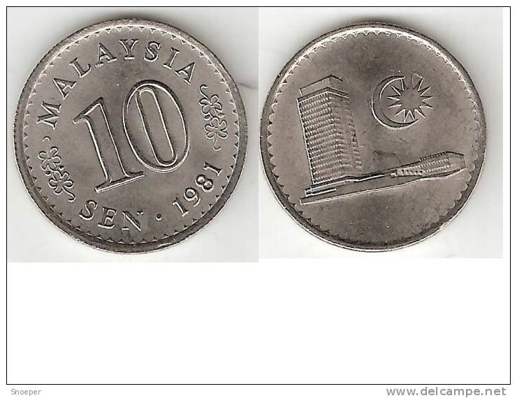 Malaysia 10 Sen 1981 Km 3  Unc  !!!!!!!! - Malaysia