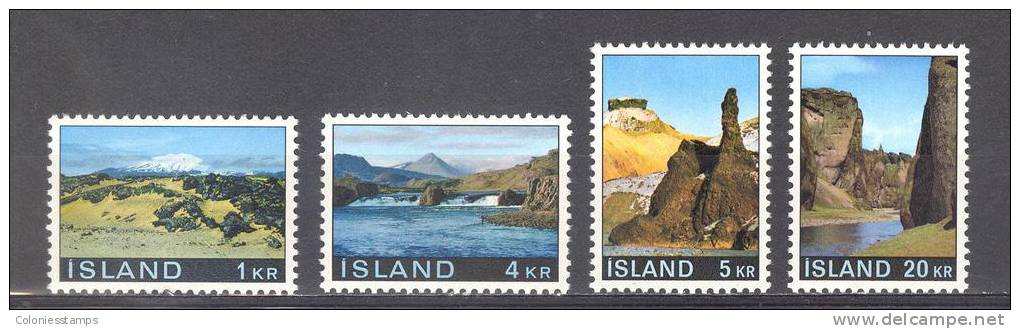 (S1135) ICELAND, 1970 (Landscapes). Complete Set. Mi ## 434-437. MNH** - Nuovi