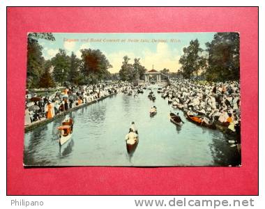 Michigan > Detroit   Lagoon & Band Concert At Belle Isle  Ca 1910====== ===== Ref 497 - Detroit