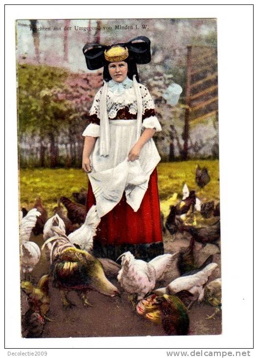 Bc65630 Trachten Aus Der Umgegend Von Minden I W Chicken Poulet Folk Folklore Type Costume Dance Perfect Shape 2 Scans - Minden