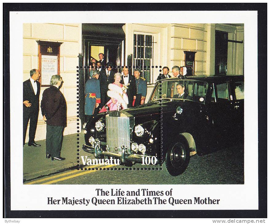 Vanuatu MNH Scott #396 Souvenir Sheet 100v At Covent Gardens Opera - Queen Mother's 85th Birthday - Vanuatu (1980-...)