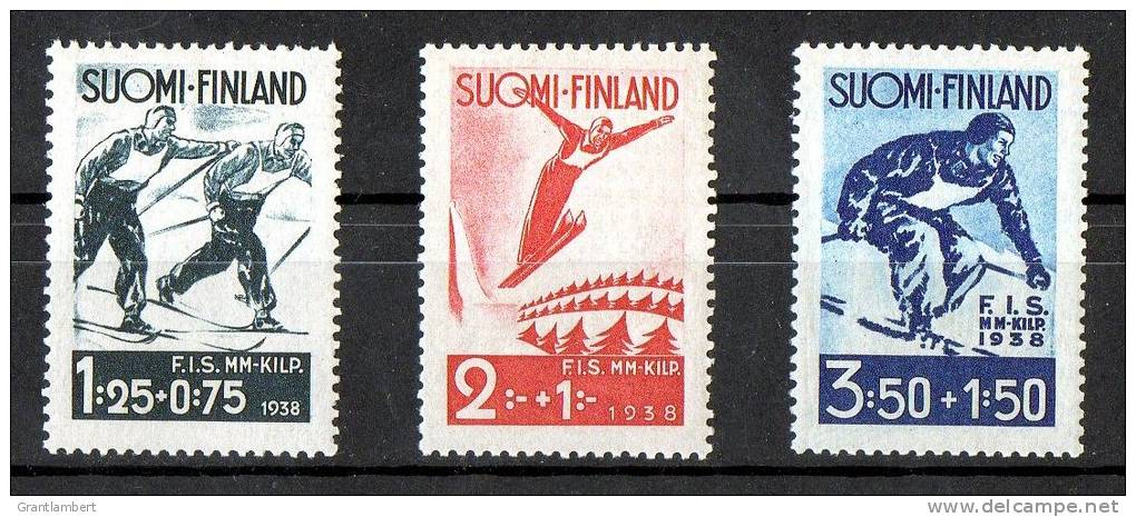 Finland 1938 Skiing Contest Set Of 3 Mint SG 321-323 - Ongebruikt