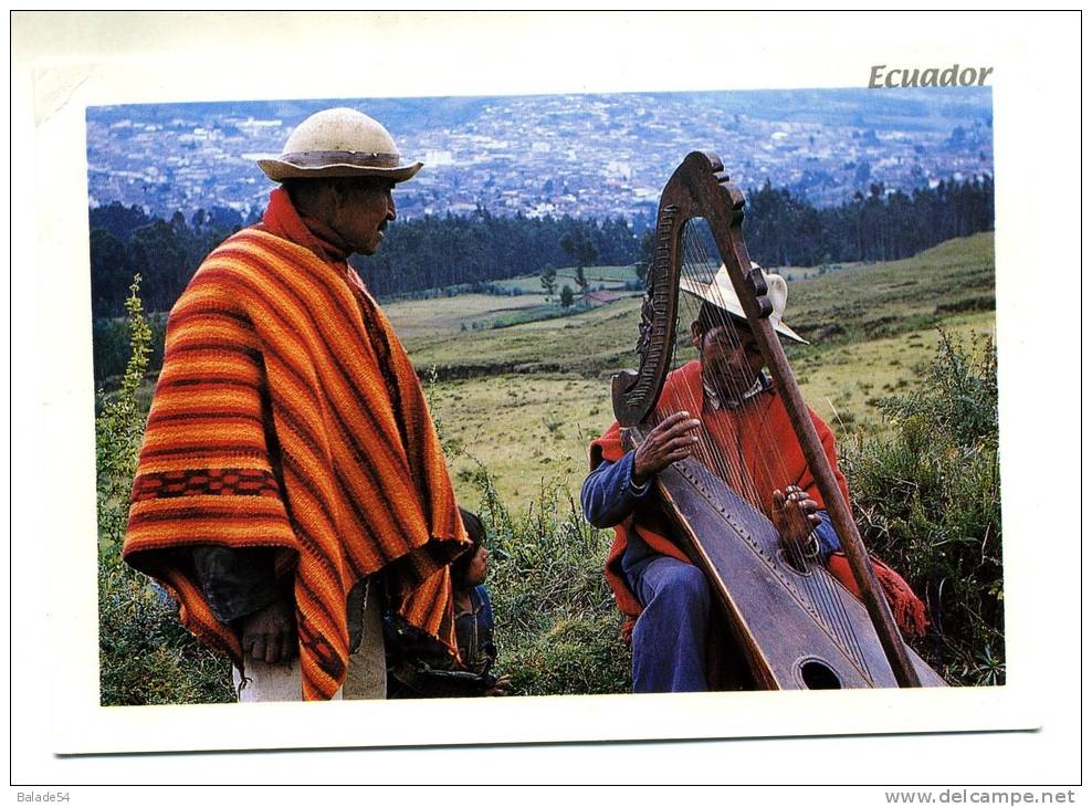 CPM - ECUADOR - AMBATO - Indigena Tocando El Arpa - Indiginist Playing The Harp - Indigène Jouant De La Harpe - Ecuador