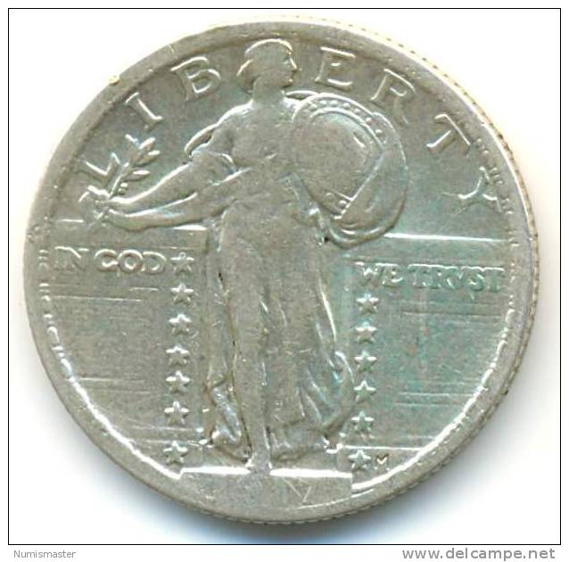 1917 , STANDING LIBERTY QUARTER , TYPE II - 1916-1930: Standing Liberty (Liberté Debout)