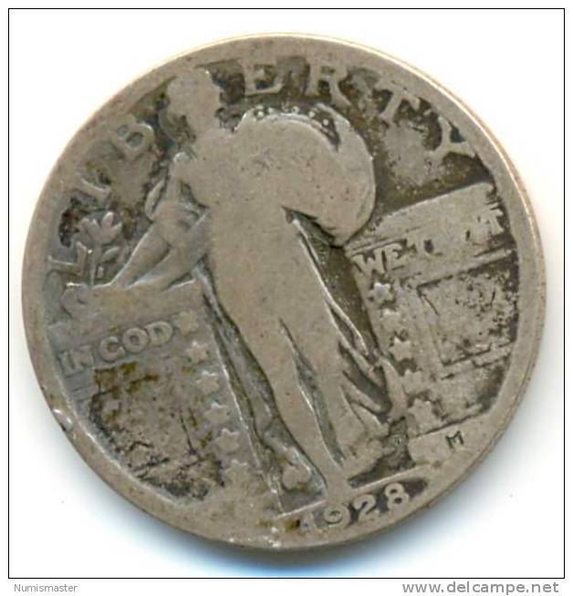 1928 , STANDING LIBERTY QUARTER - 1916-1930: Standing Liberty