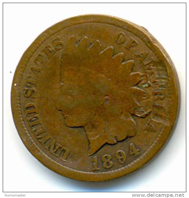 1894 , INDIAN HEAD CENT , UNCLEANED COIN - 1859-1909: Indian Head