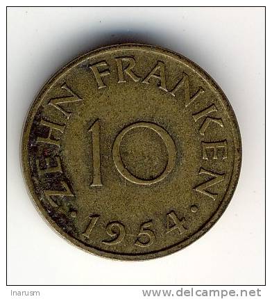 SARRELAND  -  SARRE  @@  10 FRANCS 1954  @@  N1 - Sonstige & Ohne Zuordnung