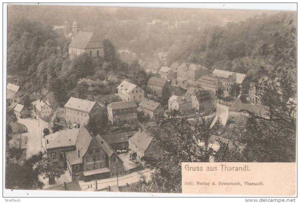 Tharandt Ost Erzgebirge Panorama Vogelschau Ungelaufen - Tharandt