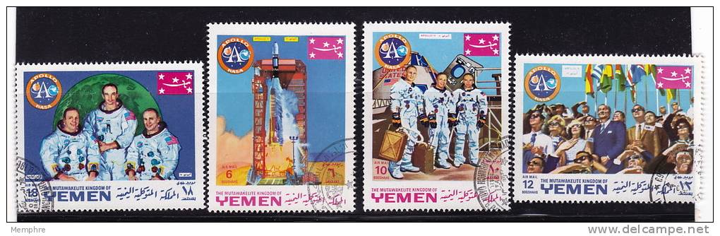 Royaume 1969  Premiers Hommes Sur La Lune Michel 781-4  Oblitérés Space, Moon - Yemen