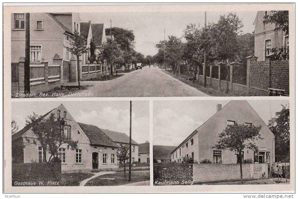 Zinsdorf Bz Halle Uebigau Wahrenbrück Gasthaus W. Platz Kaufmann Selig Dorfstraße TOP-Erhaltung - Wahrenbrueck