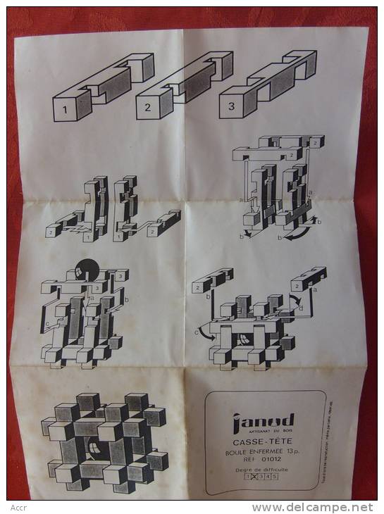 Casse-tête JANOD En Bois : Boule Enfermée 13 Pièces Réf. 01012 - Acertijos