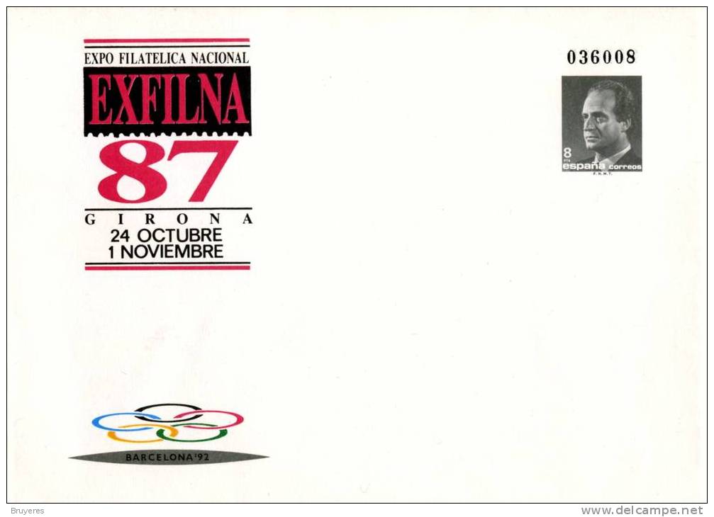 Entier Postal Sur Enveloppe TSC Avec Illust. "Exposition Philatélique National Exfilna 87" - 1931-....