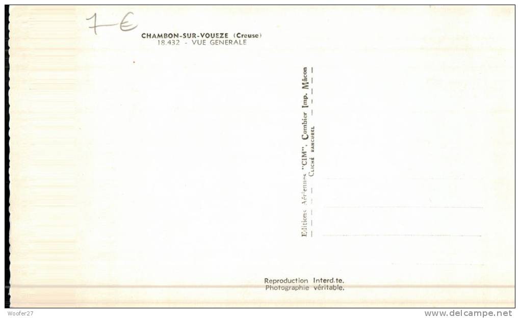 CPSM  CHAMBON-SUR-VOUEZE Vue Aérienne - Chambon Sur Voueize