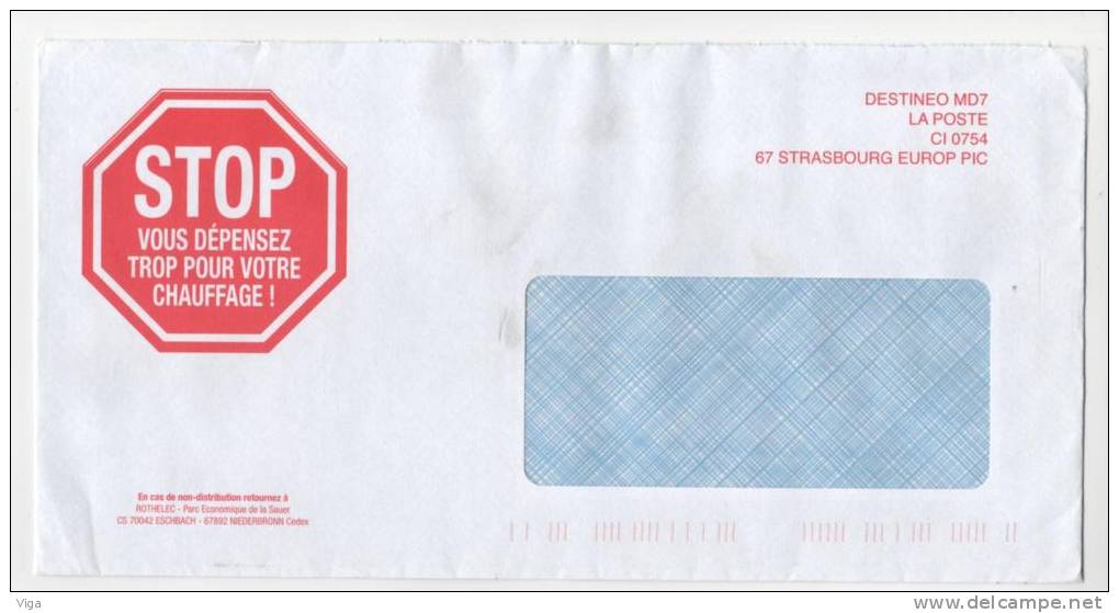 ENTIER POSTAL DESTINEO MD7 LA POSTE - STOP VOUS DEPENSEZ TROP POUR VOTRE CHAUFFAGE 220x110 - SUPERBE - Pseudo-interi Di Produzione Privata