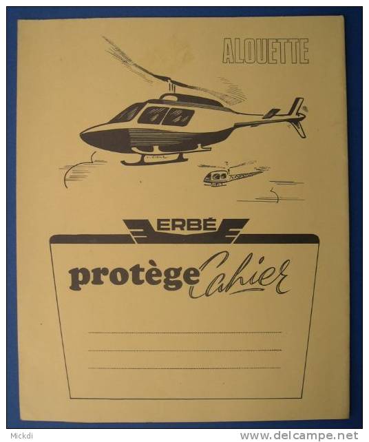 PROTEGE CAHIER - ALOUETTE - ERBE - HELICOPTERE - MESURE POUR LIQUIDES - MESURES DE CAPACITE EN BOIS - 3 SCANS - Book Covers