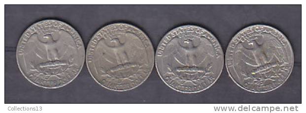 ETATS UNIS - 25 Cents (4 Pieces) 1966-1967-1970-1986 - Sin Clasificación
