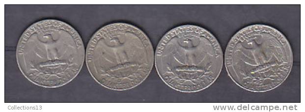 ETATS UNIS - 25 Cents (4 Pieces) 1966-1967-1970-1986 - Zonder Classificatie