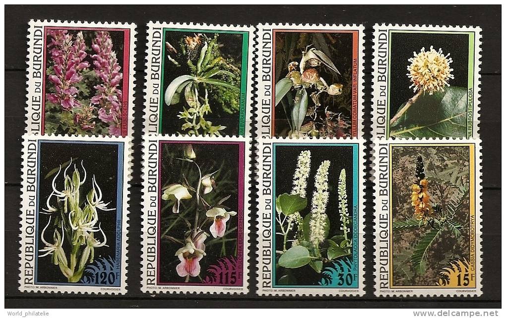 Burundi 1995 N° 1025 / 32 ** Fleurs, Cassia Didymobotrya, Mitragyna Rubrostipulosa, Phytolacca Dodecandra, Habenaria - Ongebruikt