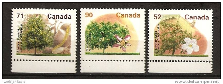 Canada 1995 N° 1419 / 21 ** Courant, Arbre, Fruit, Fleur, Pommier, Gravenstein, Châtaignier D´Amérique, Pêcher, Elberta - Unused Stamps