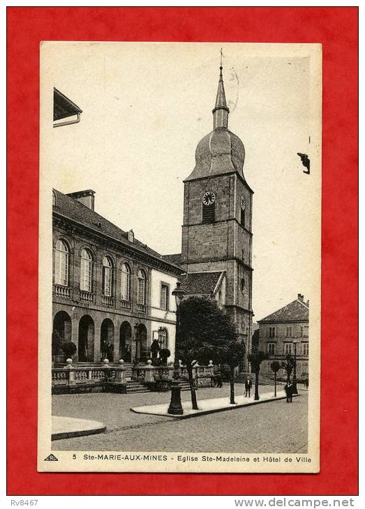 * SAINTE MARIE AUX MINES-Eglise Sainte Madeleine Et Hôtel De Ville-1933 - Sainte-Marie-aux-Mines