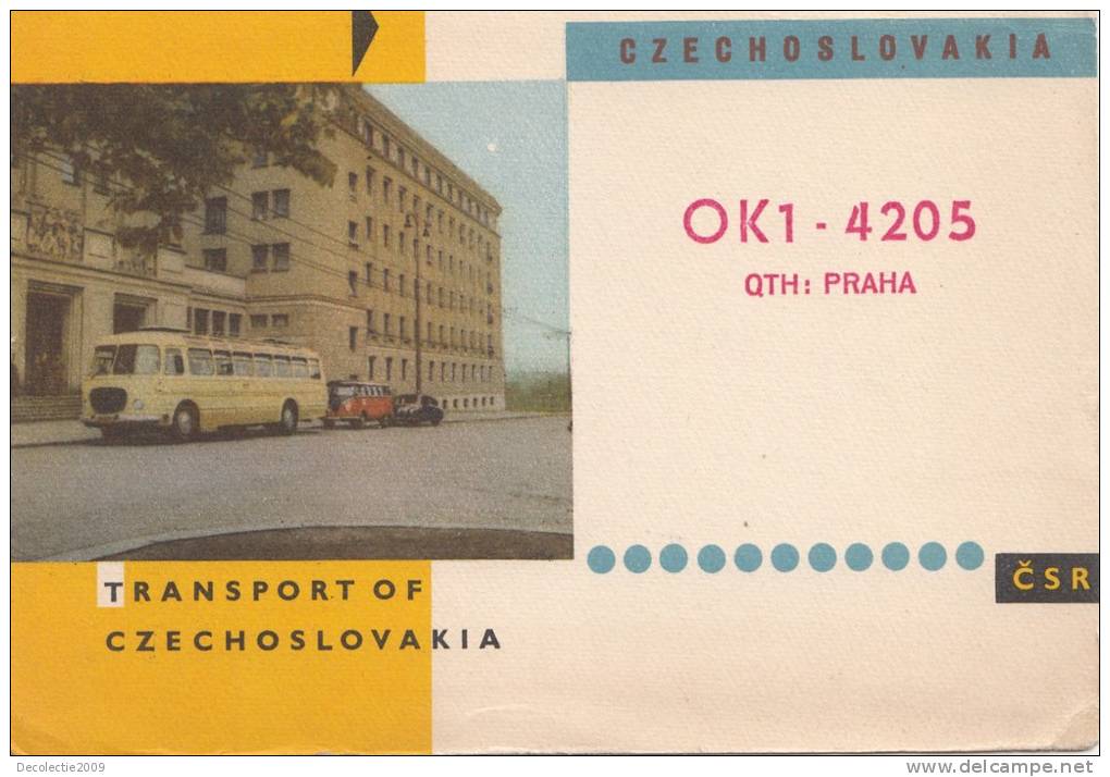 ZS30494 Cartes QSL Radio OK1-4205 CZECHOSLOVAKIA Used Perfect Shape Back Scan At Request - Radio