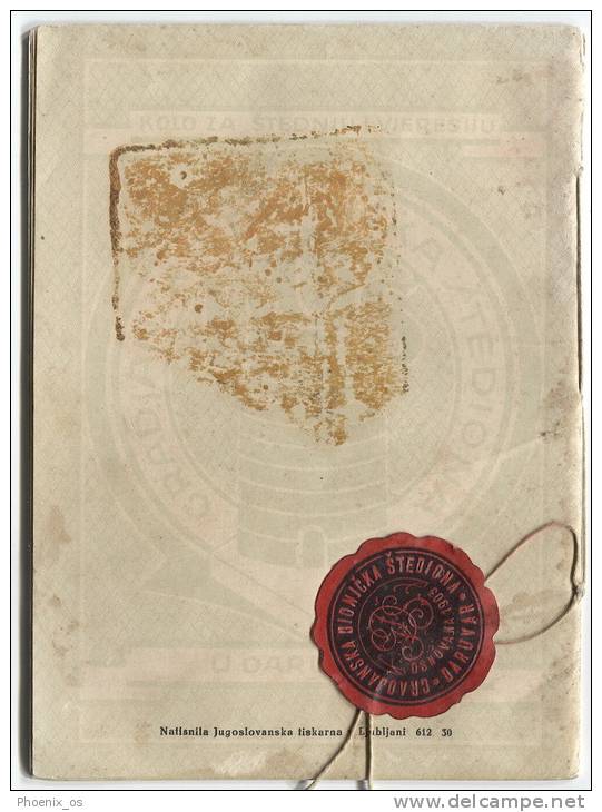 SAVINGS BANK - Passbook, 1930. Daruvar, Kingdom Of Yugoslavia, Landmark - Bank & Versicherung