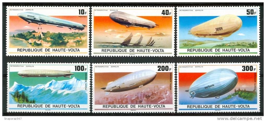 1976 Alto Volta Zeppelin Aerostati Balloons Aerostat Set MNH** C145 - Zeppelins