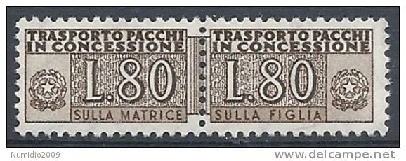 1955-81 ITALIA PACCHI IN CONCESSIONE STELLA 80 LIRE MNH ** - RR10327-4 - Concessiepaketten