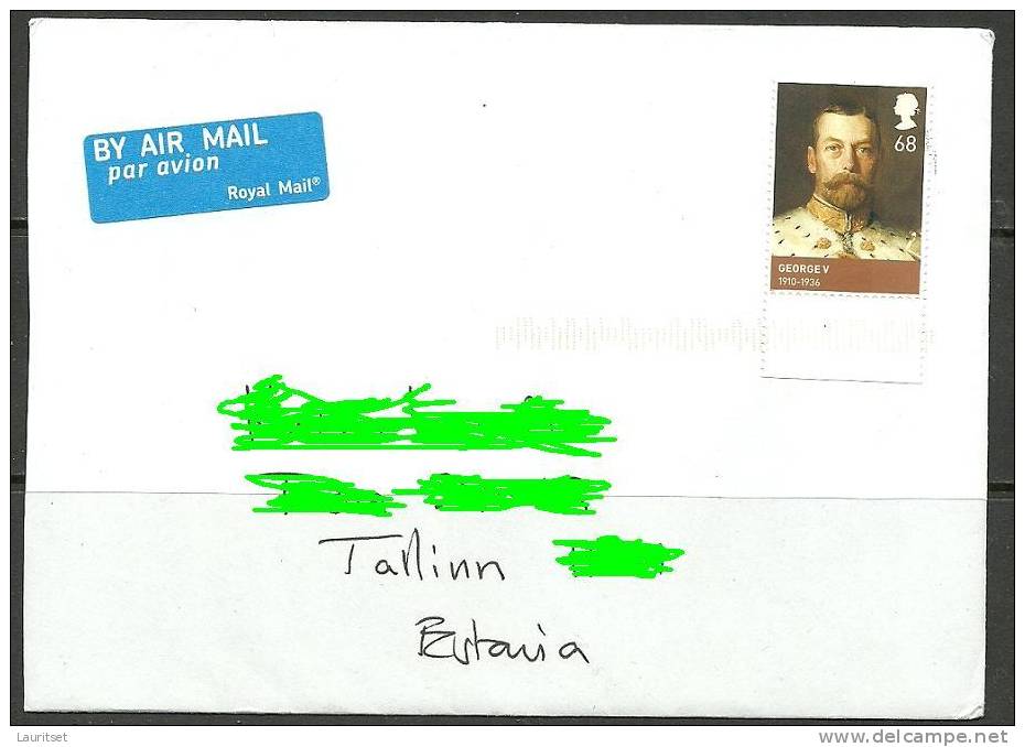 ENGLAND Great Britain Air Mail Letter To Estonia 2012 King Edward Stamp Not Canceled/Marke Ungestempelt Geblieben - Brieven En Documenten