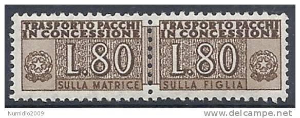 1955-81 ITALIA PACCHI IN CONCESSIONE STELLE 80 LIRE MNH ** - RR10335 - Concessiepaketten