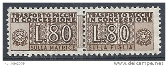 1955-81 ITALIA PACCHI IN CONCESSIONE STELLE 80 LIRE MNH ** - RR10335-4 - Concessiepaketten