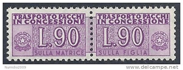 1955-81 ITALIA PACCHI IN CONCESSIONE STELLE 90 LIRE MNH ** - RR10343-3 - Concessiepaketten