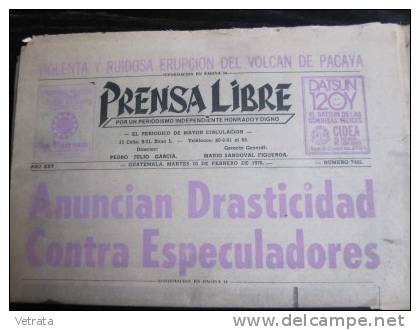 Prensa Libre N° 7482 Du 10/02/76 : Quotidien Guatemala (Lors Du Tremblement De Terre) - [1] Tot 1980