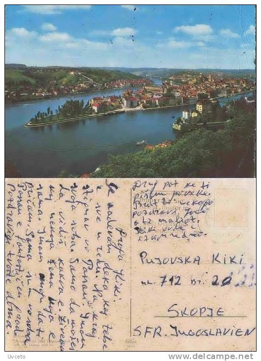 Passau , Ortsspitze Mit Zusammenfluß Von Inn , Donau - Passau